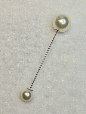Classic White Pearl Stick Pin Brooch - Women's Jewelry